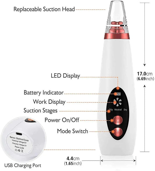 Rechargeable blackhead remover vaccum deep pore